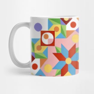 Pink Rolling Star Quilt Design Mug